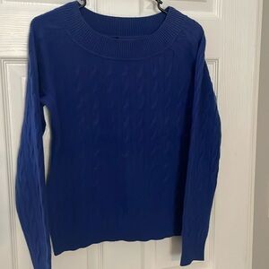 Talbots pure cashmere blue crew neck sweater